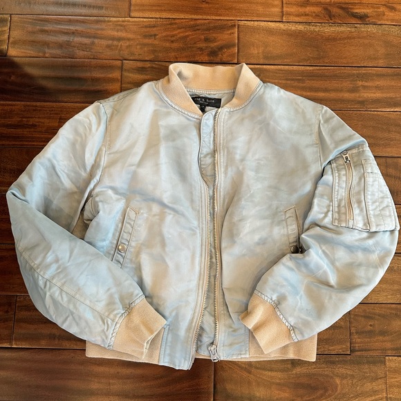 rag & bone Jackets & Blazers - Rare Rag & Bone Manston Bomber Jacket in light iridescent blue size small READ